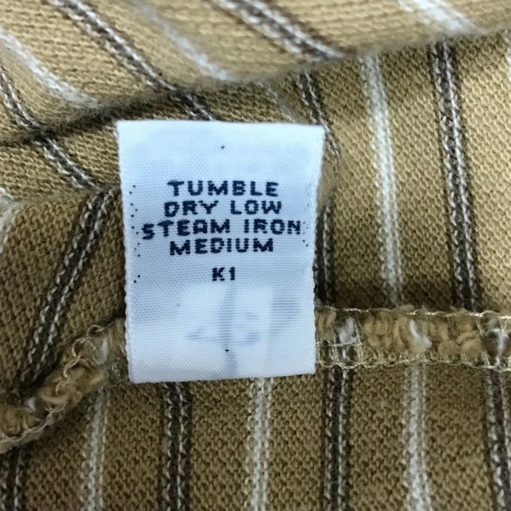 VTG‎ Polo Sport Sportsman Shirt Mens L Tan Striped Cotton Ralph Lauren Pony Logo